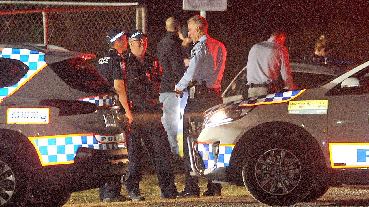 Police at the scene of the brawl in Zillmere. 13 people have been hit with various charges, including murder. Picture: John Gass
