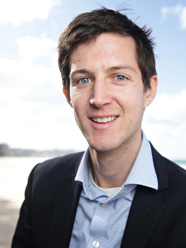 Northern beaches councillor Rory Amon at Manly Beach. Picture: Adam Yip/ Manly Daily