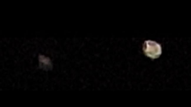 The glowing orb-like UFOs shot from the balcony of a Darwin apartment. Picture: Supplied