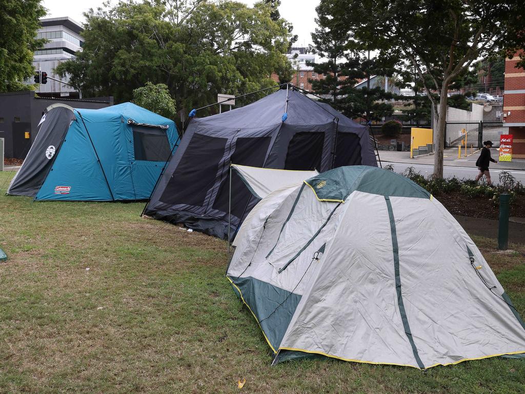 One of Queensland’s countless tent cities. Picture: Liam Kidston