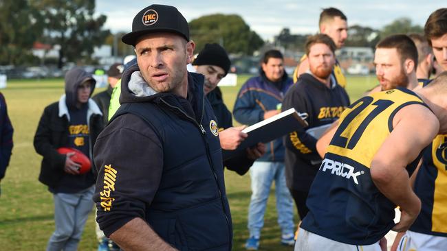Hurstbridge coach Jarrod Tilley. Picture: Josie Hayden