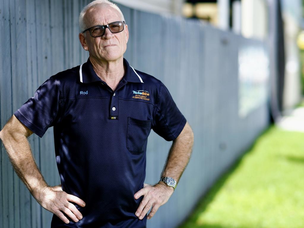 Businessman Rod Harris has lost thousands of dollars in contracts and had to lay off staff after hundreds of fraudulent social media posts and google reviews were published online defaming his business. Picture: Brendan Radke