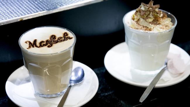 Five of the Best.  White chocolate.  Mazbah cafe, centrepoint.  From right White Hot Chocolate with marshmallows topped with whipped cream and White Chocolate Mochas. Picture: EDDIE SAFARIK