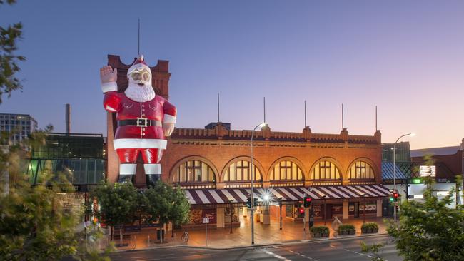 Big Santa on Federation Hall at the Adelaide Central Market in 2018. Picture: Supplied