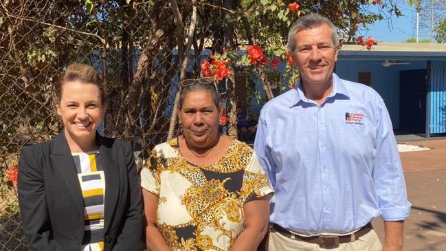 NT Opposition Leader Lia Finocchiaro, left, Helen Secretary and Steve Doherty.