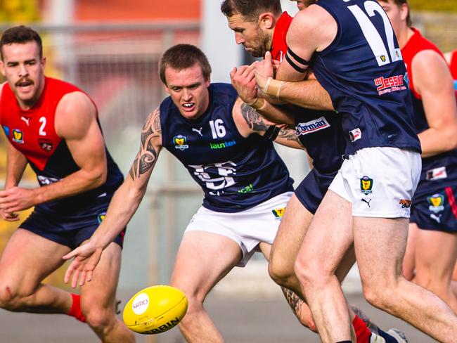 Dylan Riley led the way for Launceston in the second half. Picture: Anthony Corke