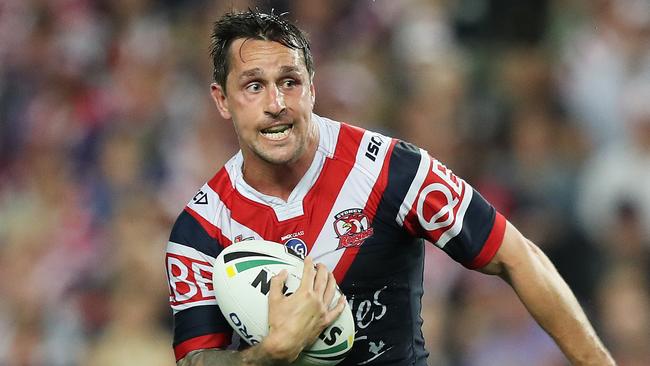 Mitchell Pearce during the Sydney Roosters v Cowboys NRL Preliminary Final at Allianz Stadium, Sydney. Picture: Brett Costello