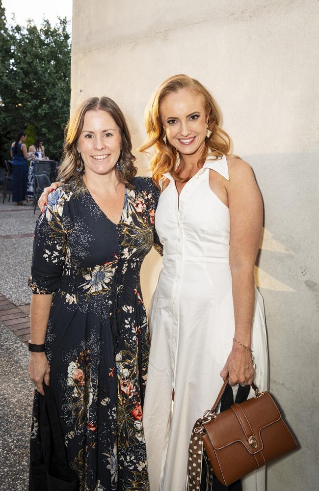 Michelle Howman (left) and Ash Wright at Toowoomba Fashion Festival at The Armitage Centre, Saturday, March 16, 2024. Picture: Kevin Farmer