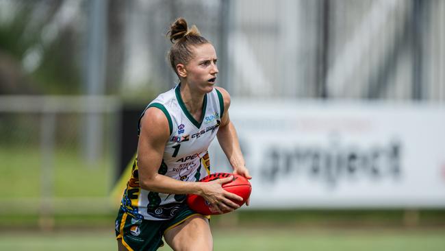 Zoe McWhinney as St Mary's took on PINT in the 2024-25 NTFL women's semi-final. Picture: Pema Tamang Pakhrin