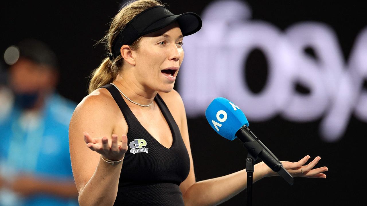 Danielle Collins has one more win to go. (Photo by Martin KEEP / AFP)