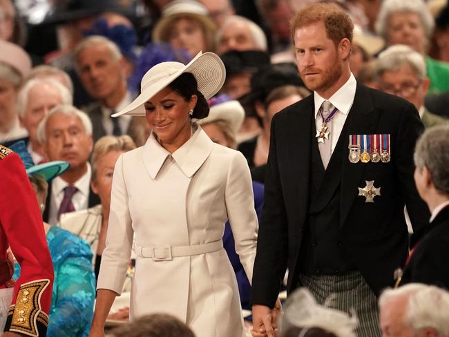 Netflix cameras were reportedly banned from covering Prince Harry and Meghan, Duchess of Sussex at Queen Elizabeth II's platinum jubilee celebrations. Picture: AFP