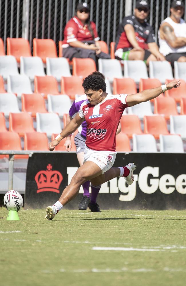 John Fineanganofo playing on Sunday in the Meninga Cup under 18 rugby league grand final – Picture: Richard Walker