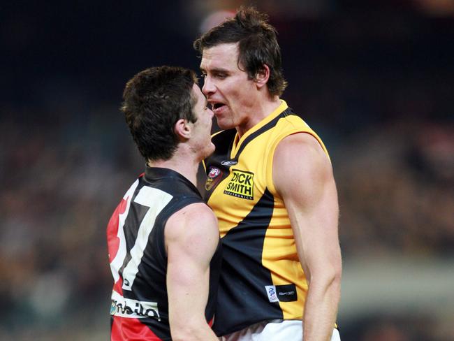 Essendon v Richmond. MCG. Dreamtime at the 'G. Matthew Richardson and Kyle Reimers.