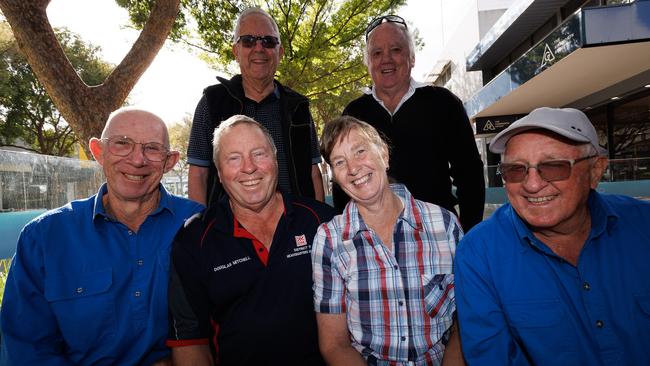 Douglas and Jennie Mitchell at a Horsham cafe with friends. ‘Here you can go to the coffee shop of a morning, and meet up with a whole heap of friends, and it keeps us sane,’ says Douglas. Picture: Nadir Kinani