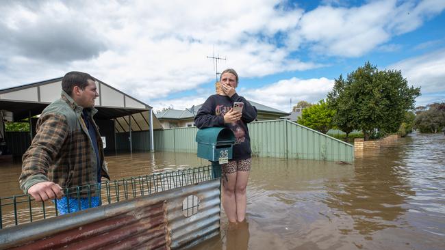 Saturday 15th Rochester township floods from the Campaspe River as it rises through the streets. Picture: Jason Edwards