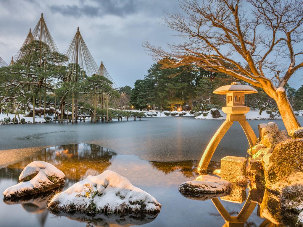 <h2>Kenroku-En, Kanazawa</h2><p>Kenroku-en Garden (pictured), the best known and most accessible of Japan&rsquo;s top three is perched overlooking the charming gold-flecked castle town of Kanazawa. An ultimate expression of traditional garden styles, dotted with koi-inhabited ponds and teahouses, linked by stepping stones and wooden bridges, Kenroku-en&rsquo;s layout encourages joyful wandering or seated meditations over seasonal scenery. Okayama&rsquo;s awesome Koraku-en and Kairaku-en in Ibaraki gardens prefecture complete the trio.</p><p><strong>Top tour: </strong><a href="https://klook.prf.hn/click/camref:1011lSLfA/pubref:ESC--evergreen--/destination:https://www.klook.com/en-AU/activity/101862-kanazawa-city-nomura-samurai-residence-kenroku-en-higashi-chaya-district-half-day-tour/" target="_blank" rel="noopener">Kanazawa City, Nomura Samurai Residence and Kenroku-en Afternoon Tour, Klook, $200</a></p>