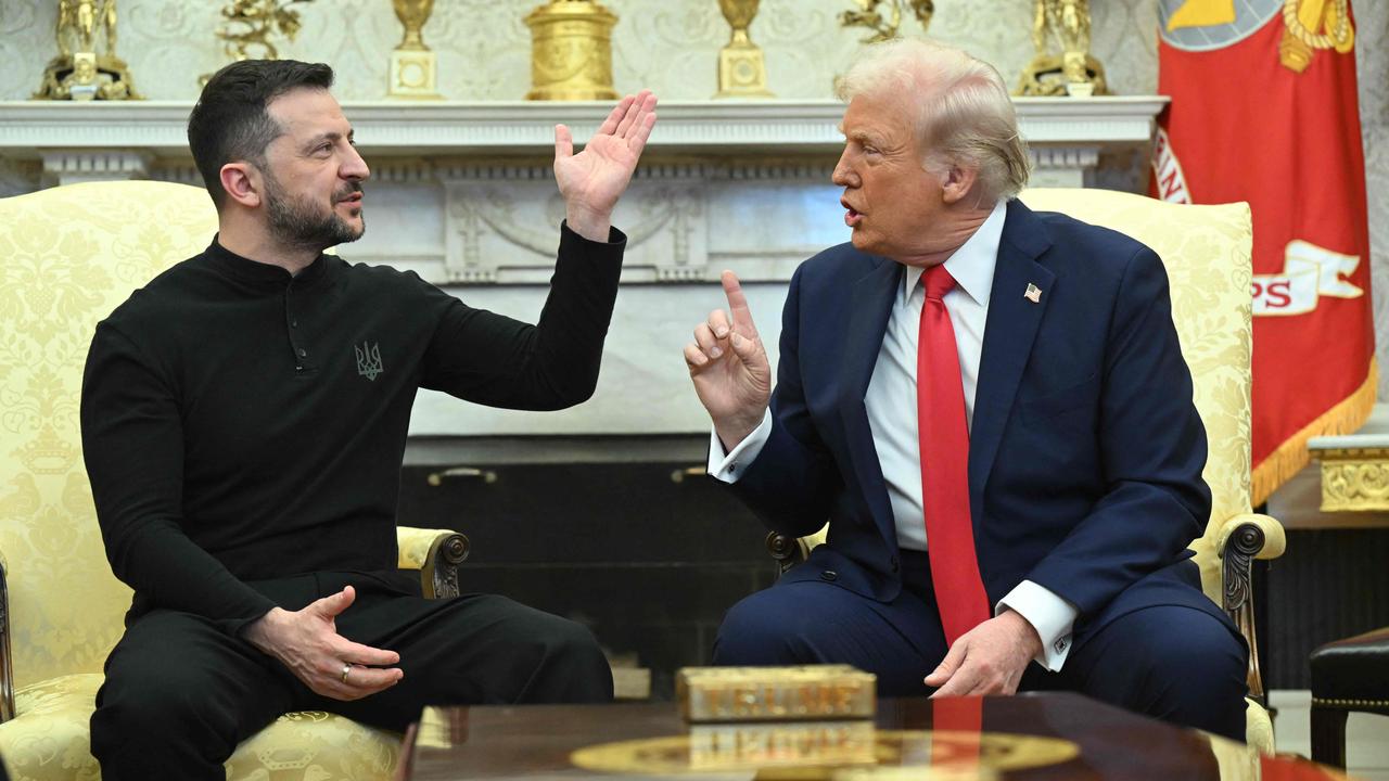 US President Donald Trump and Ukraine President Volodymyr Zelenskyy meet in the Oval Office. Picture: Saul Loeb/AFP