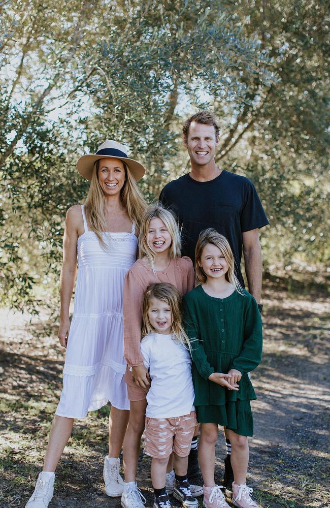 Wes and Jade Berg with their kids Mila, Billie and Tally.