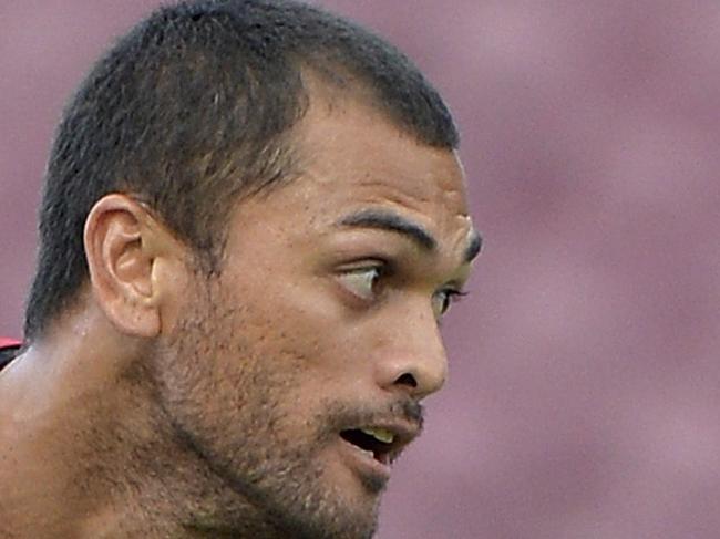 BRISBANE, AUSTRALIA - JANUARY 29: Karmichael Hunt runs with the ball during a Queensland Reds Super Rugby training session on January 29, 2015 in Brisbane, Australia. (Photo by Bradley Kanaris/Getty Images)