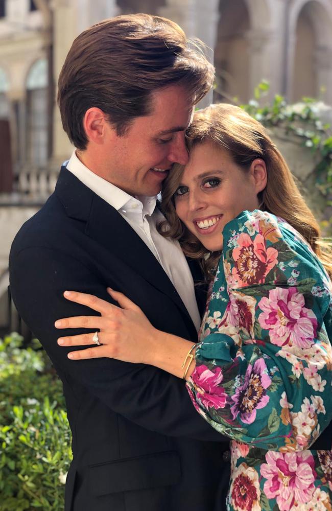 Princess Beatrice is engaged to marry property developer Edoardo Mapelli Mozzi, Buckingham Palace announced in a statement on Thursday. Picture: Princess Eugenie/Buckingham Palace/AFP