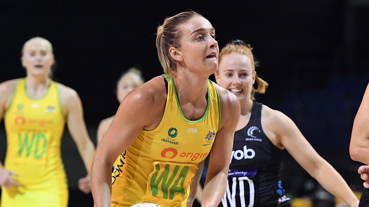 Diamonds captain Liz Watson and the team will have a two-week training camp on the Sunshine Coast after their series against England was cancelled. Picture: Kai Schwoerer/Getty Images