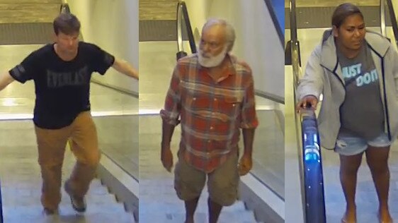 Police are seeking to identify a number of people captured on CCTV footage they believe may be able to assist with their inquiries after a woman was found badly beaten in a toilet cubicle at Mindil Beach Casino Resort. Picture: Supplied/NTPFES