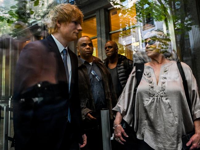 Musician Ed Sheeran arrives at court in New York. Picture: Getty Images