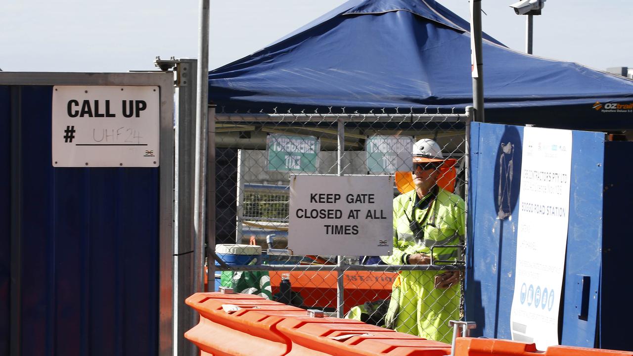 The Brisbane Cross River Rail construction site remains closed. Picture: NCA NewsWire/Tertius Pickard