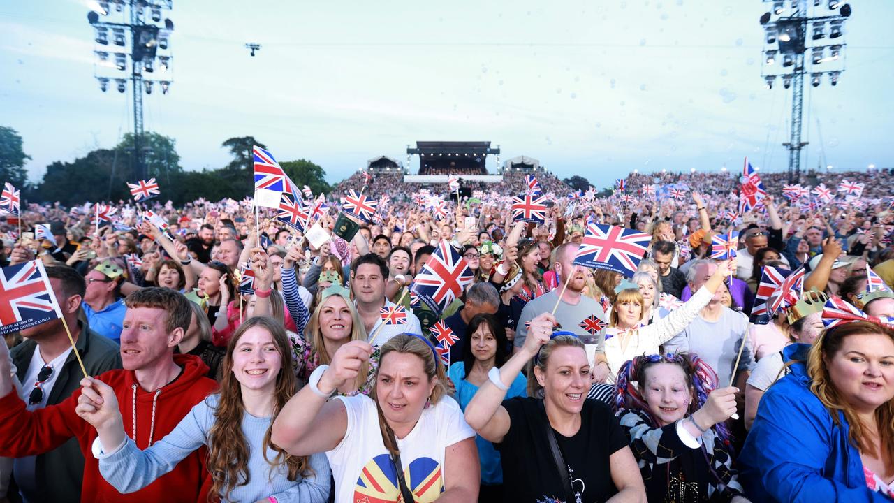 Members of the public are seen during the Coronation concert. Picture: Getty Images