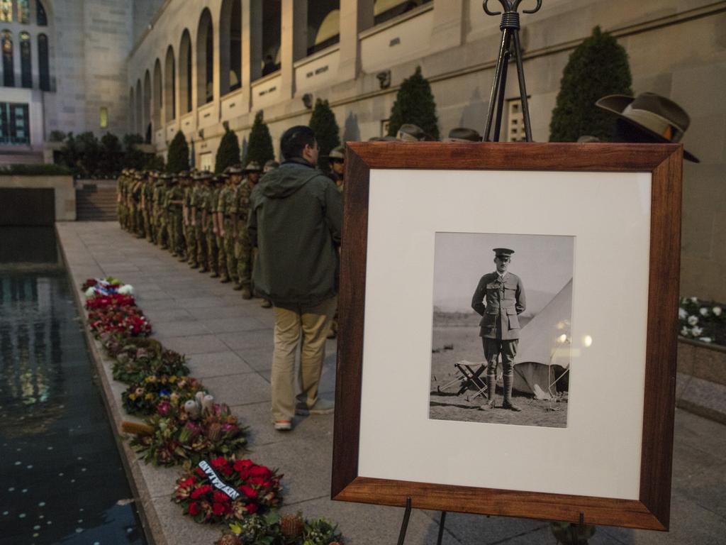 Ivor Margetts was remembered at the Last Post Ceremony on July 23, 2016 celebrating the centenary of the campaign at the Australian War Memorial, Canberra. Picture: Australian War Memorial/Andrew Taylor/Ref: AWM2016.8.110.1