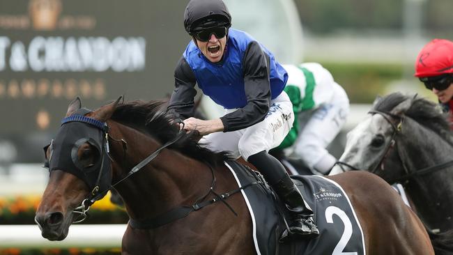 Joshua Parr was all smiles after Shadow Hero’s win in the Spring Champion Stakes. Picture: Getty Images