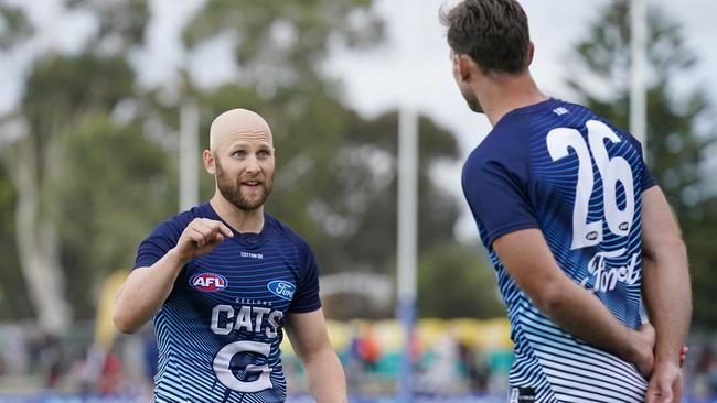 Gary Ablett and his veteran teammates at Geelong are the real winners from the new AFL fixture. Picture: AAP