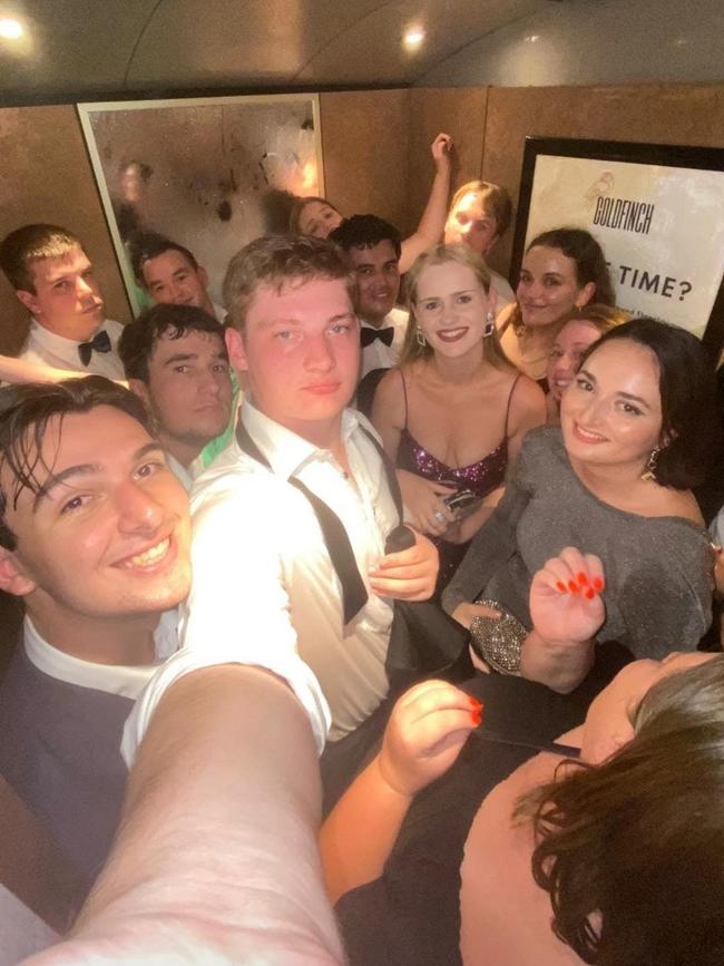 Caught in the lift at the federal Young Liberals convention in Brisbane. Picture: Instagram.