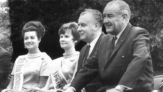 Former US President Lyndon Johnson with ex-Australian Prime Minister Gough Whitlam.