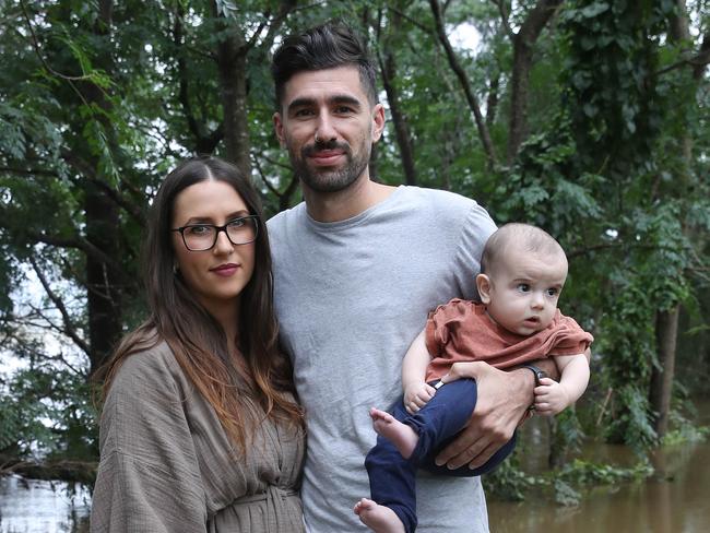 Amy Cotter and her partner Ryan Sammut with baby Archie. The couple lives in Macquarie. Picture: David Swift