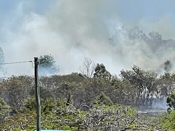 Six fire crews battled a blaze at Farleigh, just out of Mackay. Photo: Janessa Ekert