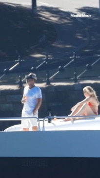 Jason Donovan spotted with his daughter on a superyacht in Sydney