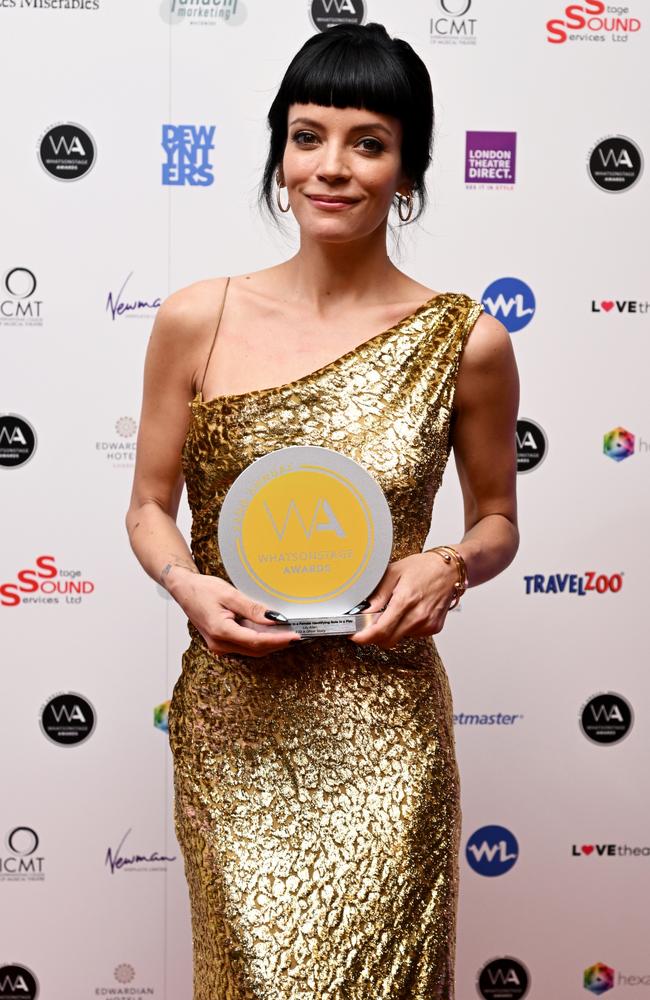 Lily won the WhatsOnStage Award for Best Performer in a Female Identifying Role last month. Picture: Jeff Spicer/Getty Images