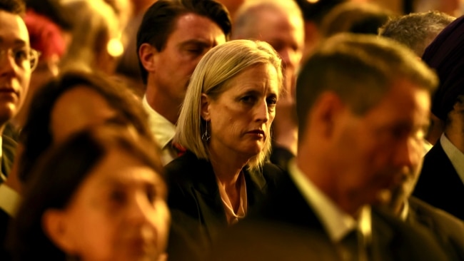 Katy Gallagher attends the funeral of late Senator Kimberley Kitching at St Patrick's Cathedral in Melbourne. Picture: NCA NewsWire / David Geraghty