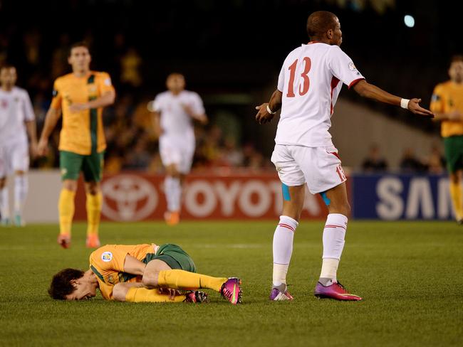 Robbie Kruse was taken down in a crude tackle against Jordan in Melbourne four years ago, and has endured a tough run with injury.