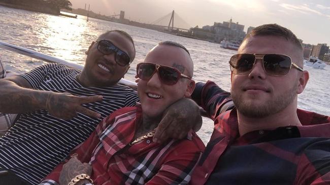 The pair are on a cruise of the Harbour with another friend.  Picture: Instagram