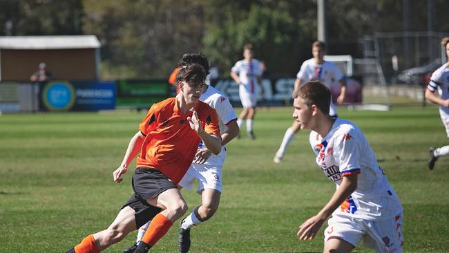 Brisbane Roar academy player Jhairah Taylor (Nudgee College) in action.