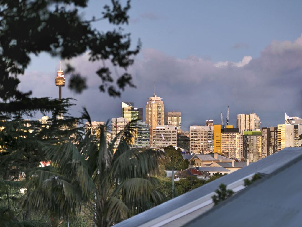 The home has views of the Sydney skyline.