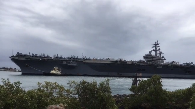 USS Ronald Reagan docks at Port of Brisbane