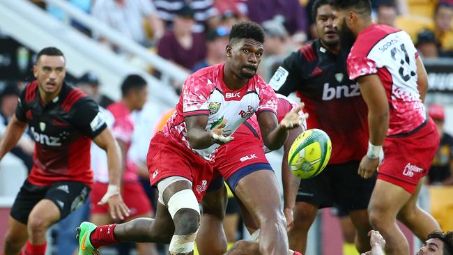 Sorovi passes during a Brisbane Tens clash with Crusaders in 2017. Picture: Liam Kidston.