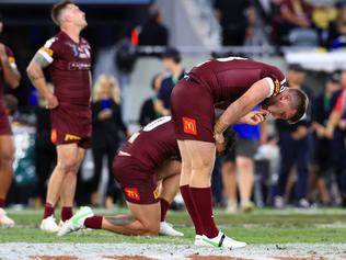 A dejected Jai Arrow after losing Game 1 of the 2021 State of Origin Series between Queensland and NSW at Queensland Country Bank Stadium, in Townsville. Pics Adam Head