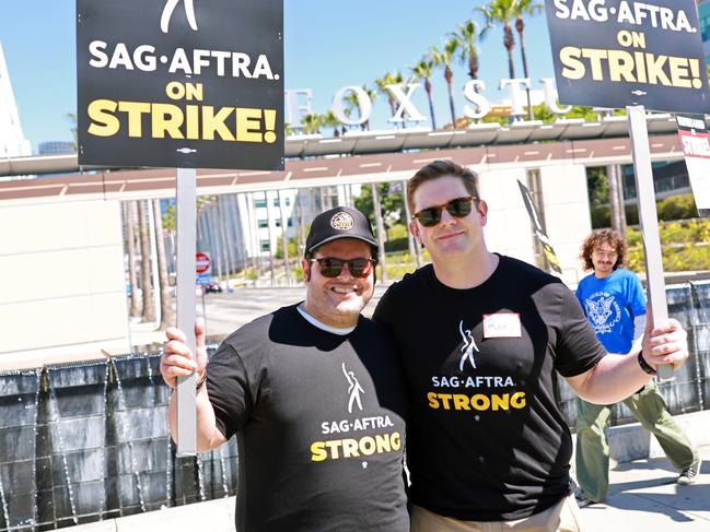 Actors Josh Gad and Rory O'Malley took to the streets in Los Angeles. Picture: Getty Images