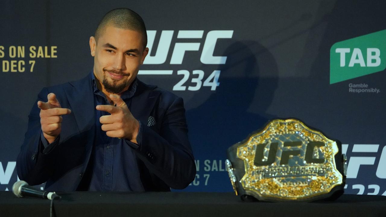 UFC middleweight champion Robert Whittaker will defend his belt in the main event of UFC 234. (AAP Image/Stefan Postles)
