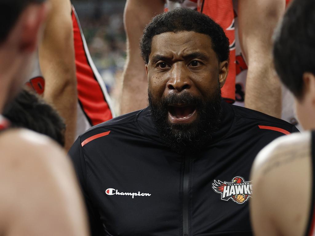 Hawks coach Justin Tatum. Picture: Daniel Pockett/Getty Images.