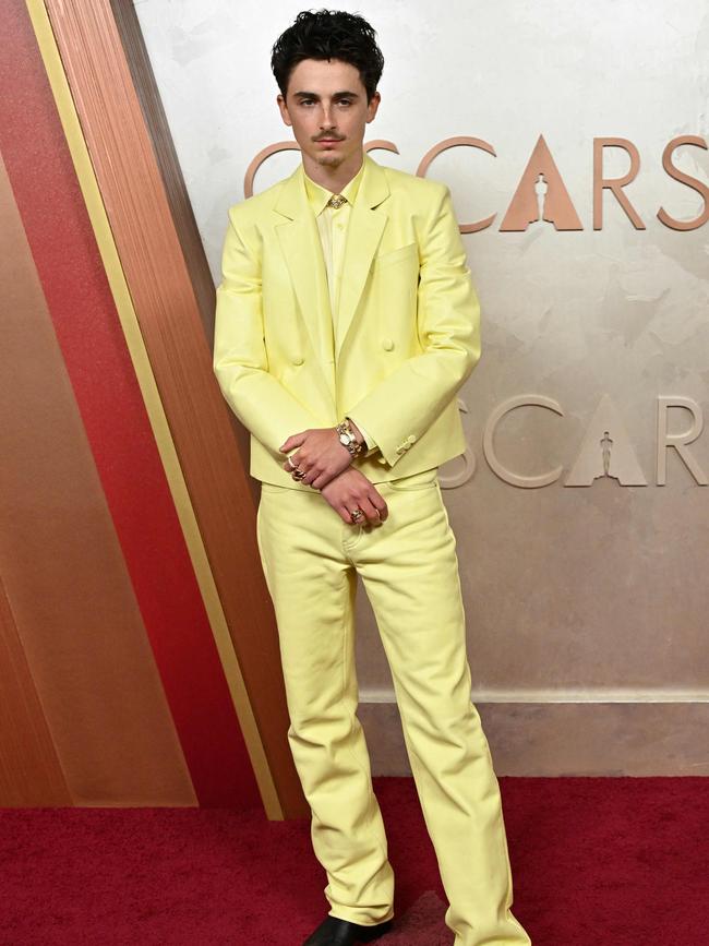 Timothee Chalamet attends the 97th Annual Academy Awards at the Dolby Theatre in Hollywood, California. Picture: AFP